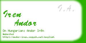 iren andor business card
