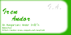 iren andor business card